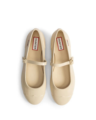 Women's Refined Mary Jane Buckle Ballerina Gloss Canvas Cream