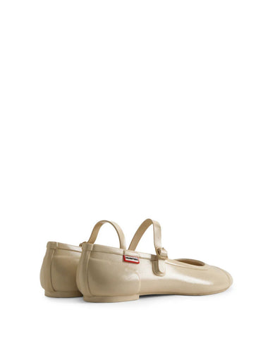 Women's Refined Mary Jane Buckle Ballerina Gloss Canvas Cream