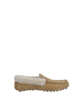 Women's Moccasin Slipper Sherpa Collar Natural