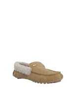 Women's Moccasin Slipper Sherpa Collar Natural