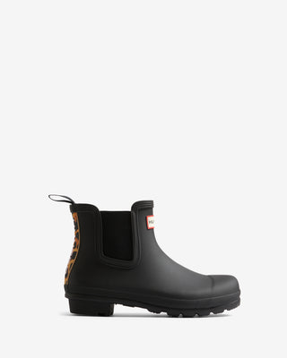 Women's Original Chelsea Leopard Backstrap Boot Black