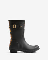 Women's Original Short Leopard Backstrap Boot Black