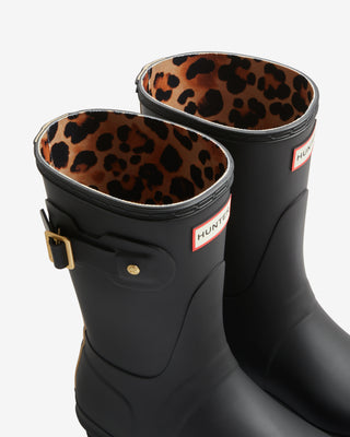 Women's Original Short Leopard Backstrap Boot Black